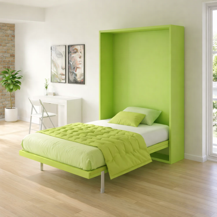 Mahagünee premium vertical single wall bed open layout in Delhi NCR home